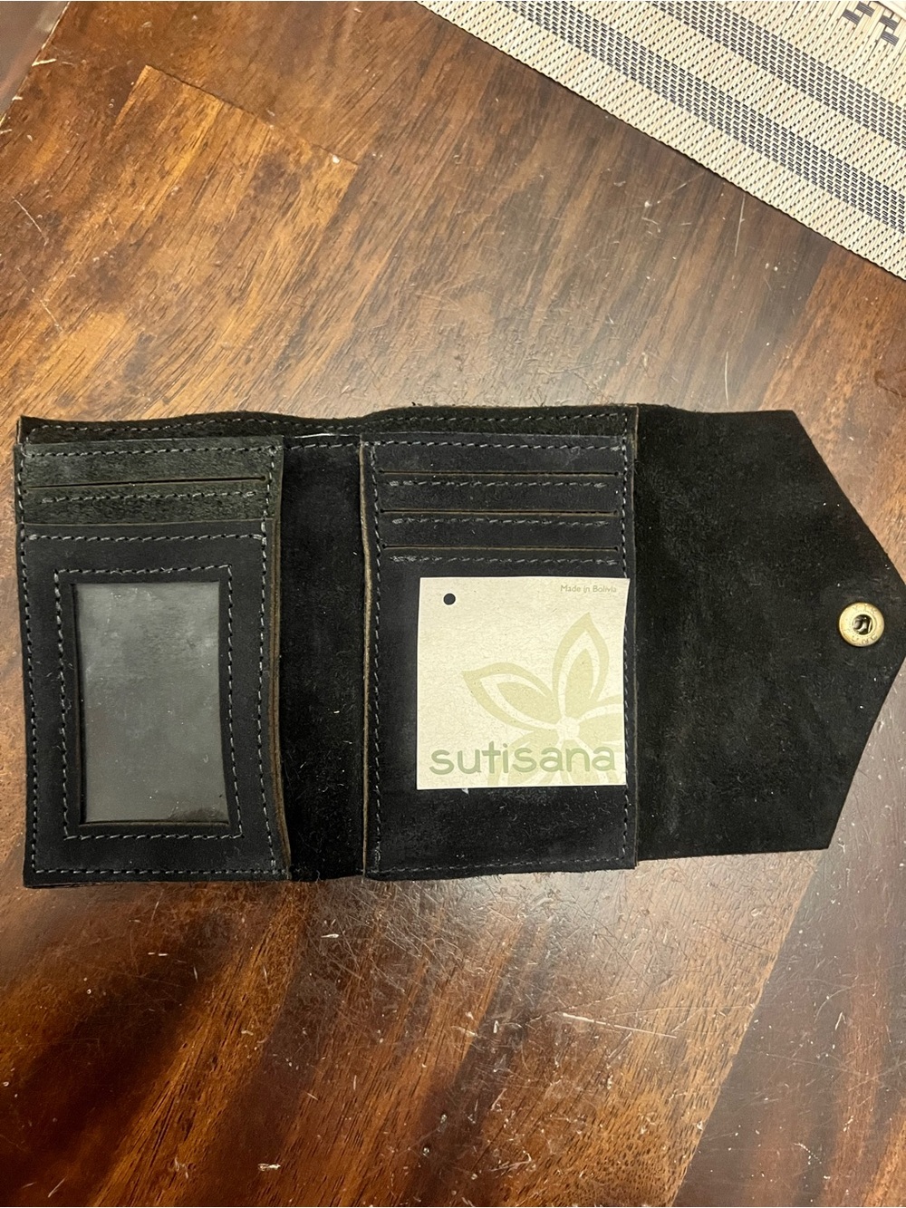 Black Suede Trifold Key & Card Organizer